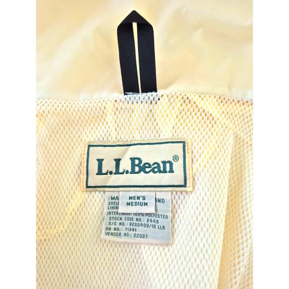 L L Bean Gortex Rain Work Gear Mens Med Yellow Jacket with Hood & Pants - Picture 5 of 12